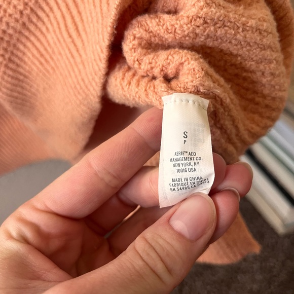Aerie CozyUp Waffle Knit Hoodie - Peach - Picture 6 of 11